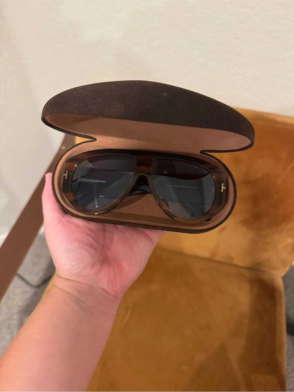 Tom Ford Bronson Tortoiseshell Sunglasses with blue lens